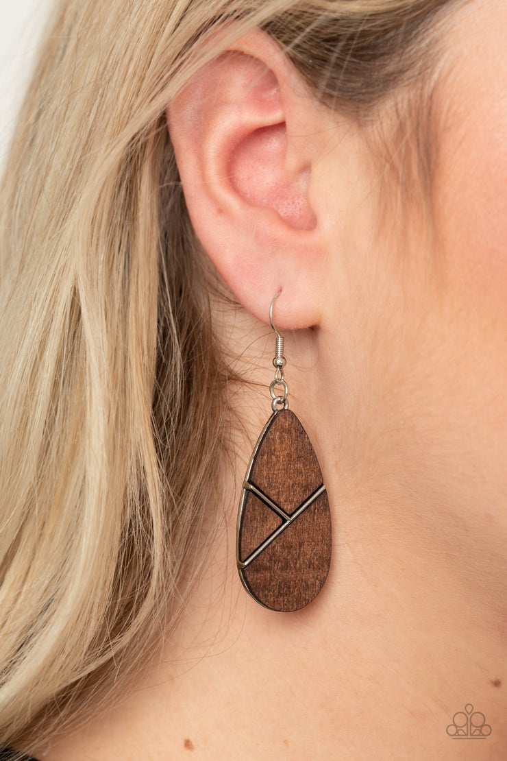 Paparazzi Accessories Sequoia Forest -Brown Earrings