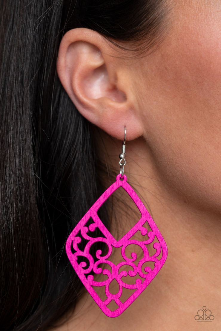 Paparazzi Accessories VINE For The Taking Pink Earrings