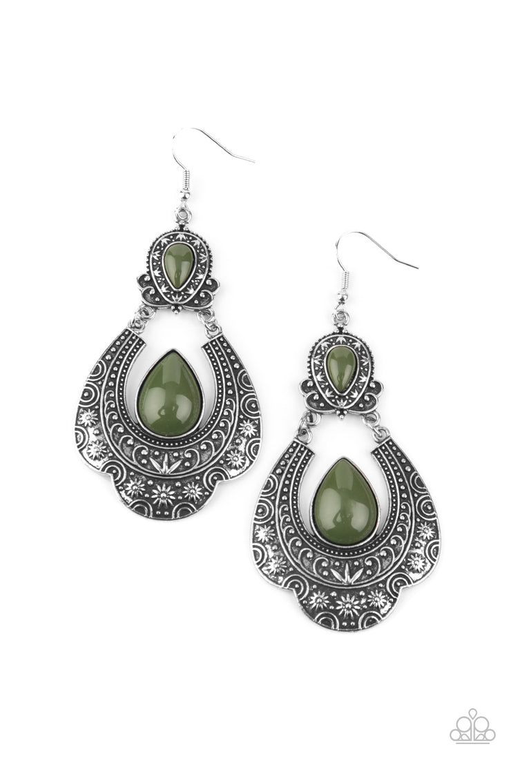 Paparazzi Accessories Rise and Roam Green Earrings
