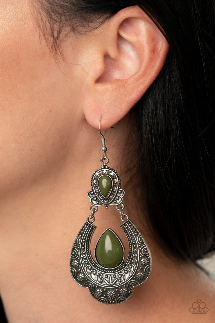 Paparazzi Accessories Rise and Roam Green Earrings
