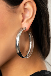 Paparazzi Accessories Kick Em To The CURVE - Silver Earrings