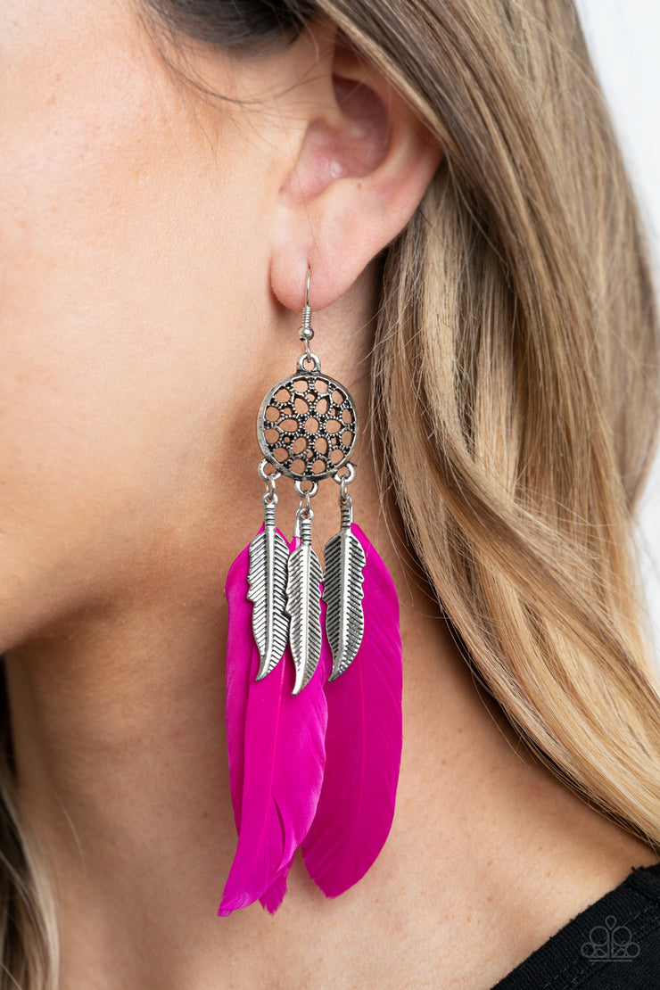 Paparazzi Accessories In Your Wildest DREAM-CATCHERS Pink Earrings