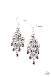 Paparazzi Accessories Chandelier Cameo - Red Earrings