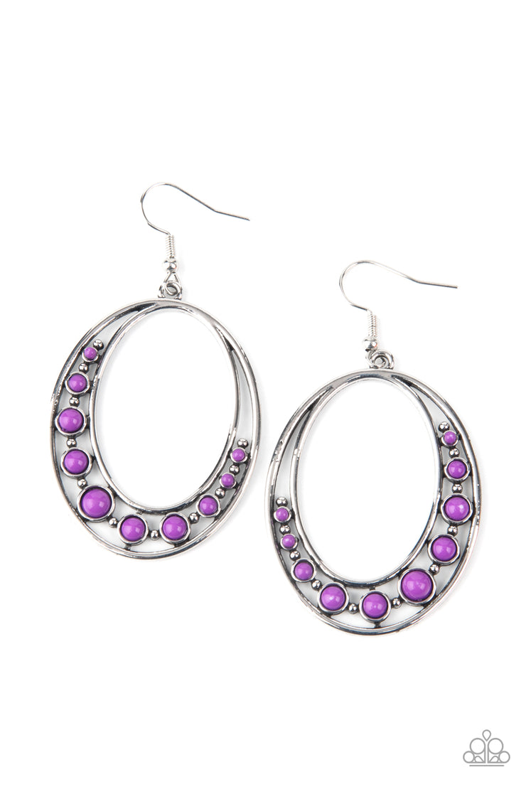 Paparazzi Accessories Crescent Cove - Purple Earrings