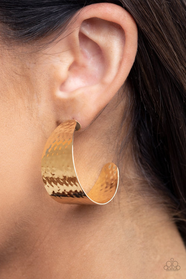 Paparazzi Accessories Flatten The Curve Gold Earrings