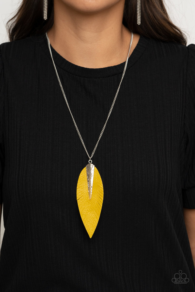 Paparazzi Accessories Quill Quest Yellow Necklace Set