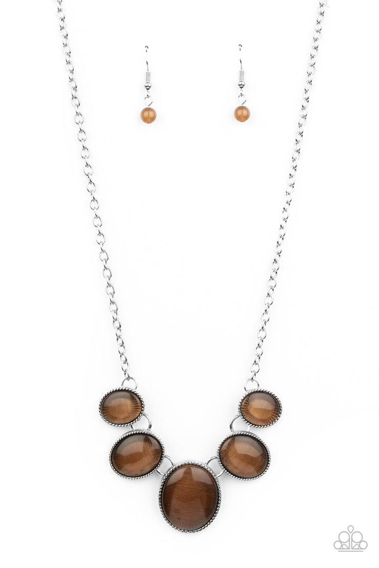 Paparazzi Accessories One Can Only GLEAM - Brown Necklace Set