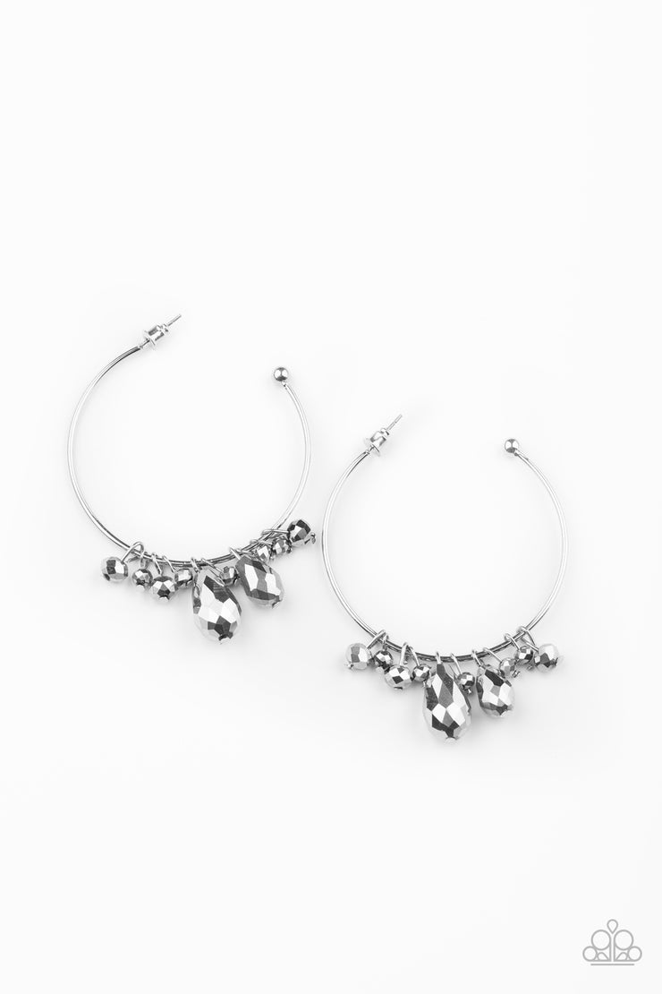 Paparazzi Accessories Dazzling Downpour - Silver Earrings