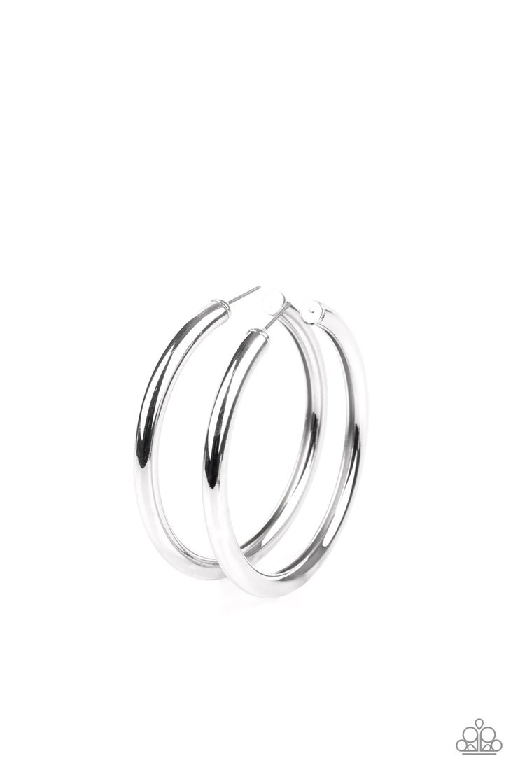 Paparazzi Accessories Curve Ball - Silver Earrings