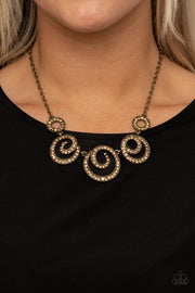 Paparazzi Accessories Total Head-Turner - Brass Necklace Set