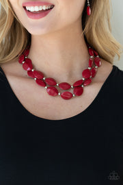 Paparazzi Accessories Two-Story Stunner - Red Necklace