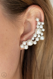 Paparazzi Accessories Metro Makeover White Ear Crawler Earrings