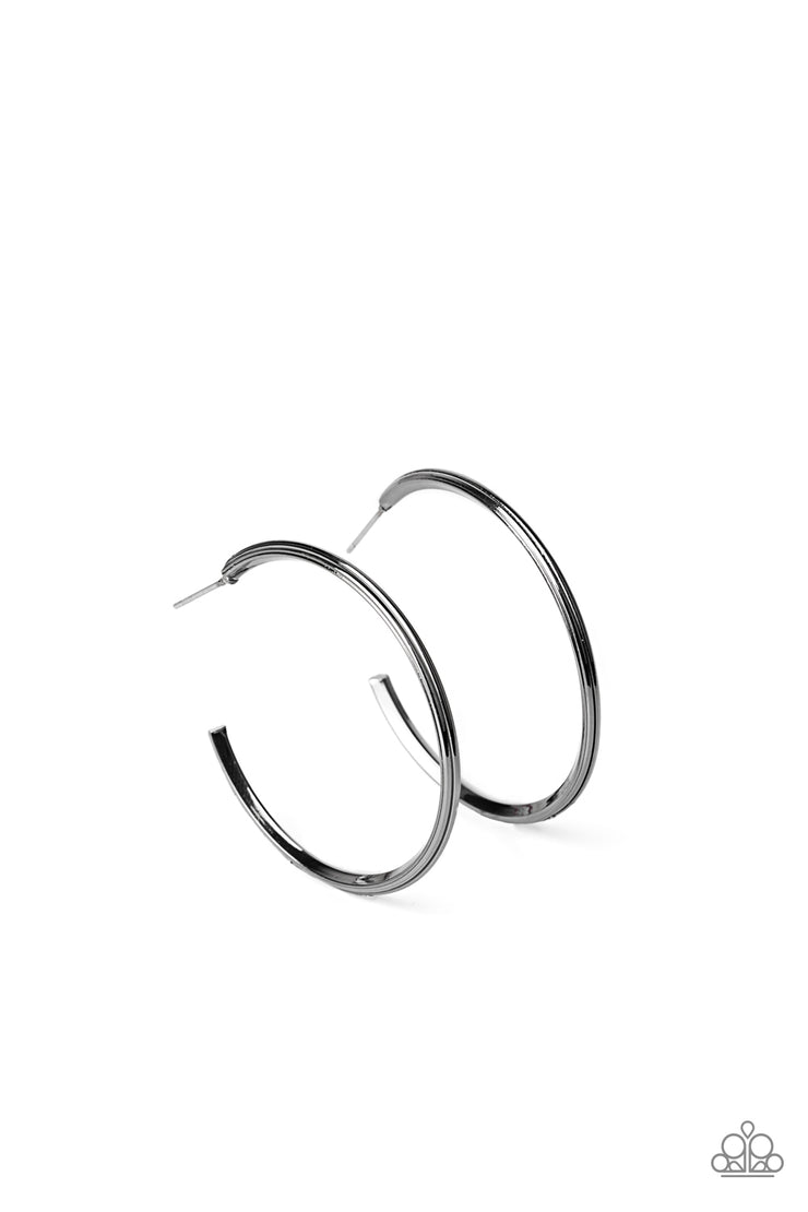 Paparazzi Accessories Chic As Can Be Black Hoop Earrings