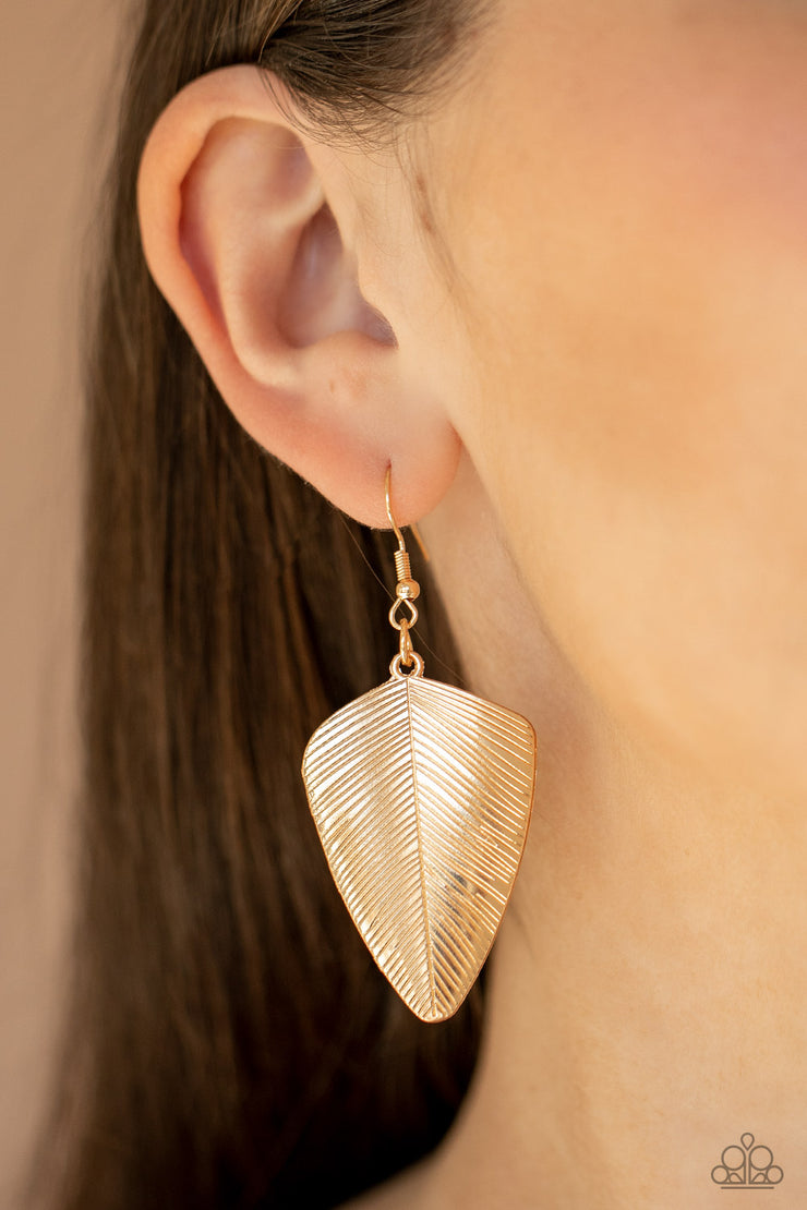 Paparazzi Accessories One Of The Flock - Gold Earrings