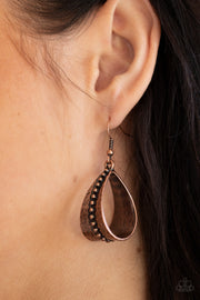 Paparazzi Accessories STIRRUP Some Trouble - Copper Earrings