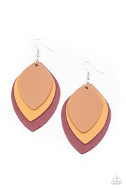 Paparazzi Accessories Light as a LEATHER Red Earrings