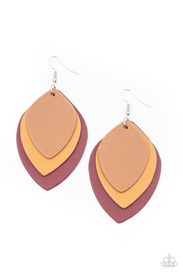Paparazzi Accessories Light as a LEATHER Red Earrings