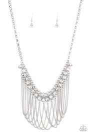 Paparazzi Accessories Flaunt Your Fringe - White Necklace Set