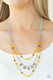 Paparazzi Accessories Step Out of My Aura Yellow Necklace Set