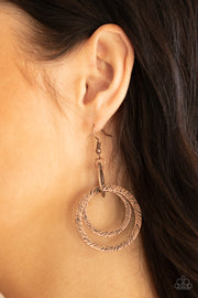 Paparazzi Accessories Distractingly Dizzy Copper Earrings