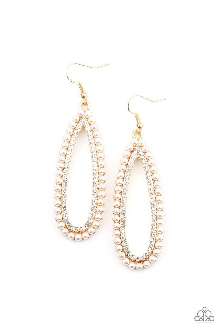 Paparazzi Accessories Glamorously Glowing Gold Earrings