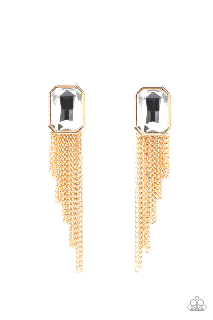 Paparazzi Accessories Save for a REIGNy Day Gold Earrings