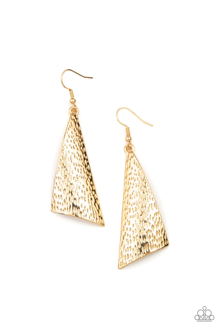 Paparazzi Accessories Ready The Troops Gold Earrings