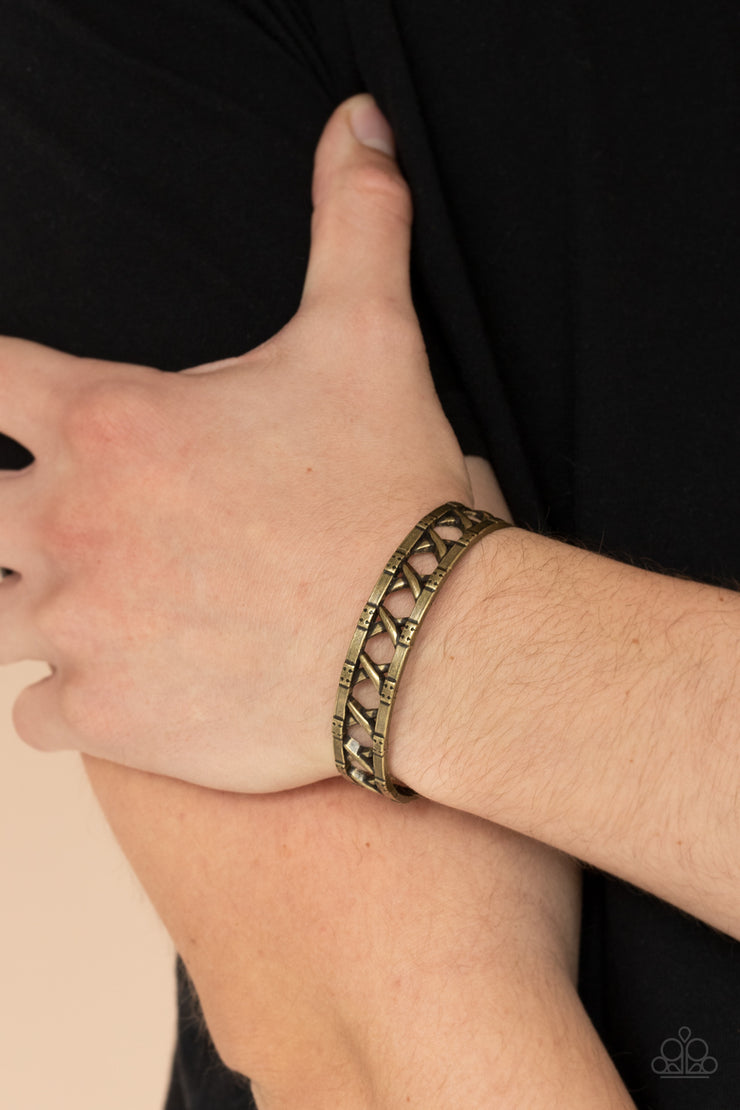 Paparazzi Accessories In Over Your METALHEAD - Brass Bracelet