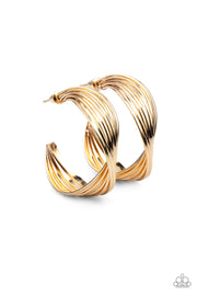 Paparazzi Accessories Curves In All The Right Places Gold Hoop Earrings