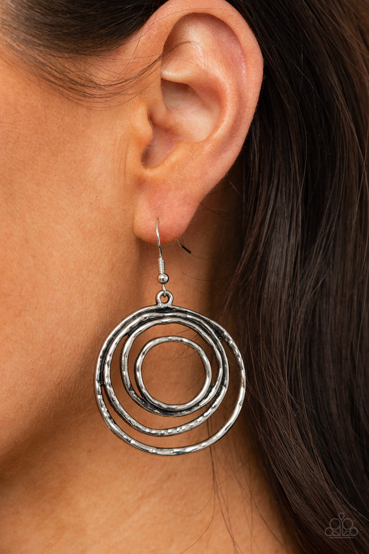 Paparazzi Accessories Spiraling Out of Control - Silver Earrings
