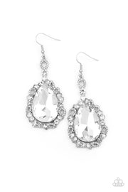 Paparazzi Accessories Royal Recognition White Earrings