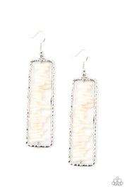 Paparazzi Accessories Dont QUARRY, Be Happy White Earrings