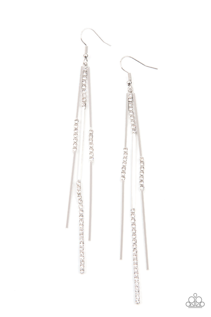 Paparazzi Accessories Dainty Dynamism White Earrings