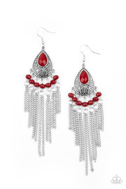 Paparazzi Accessories Floating on HEIR - Red Earrings