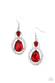 Paparazzi Accessories Double The Drama Red Earrings
