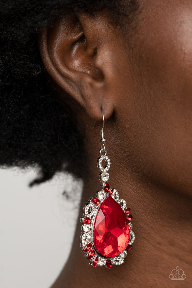 Paparazzi Accessories Royal Recognition - Red Earrings
