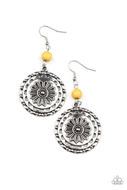 Paparazzi Accessories Flowering Frontiers Yellow Earrings