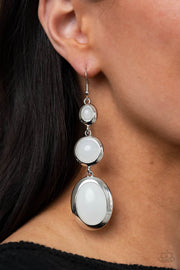 Paparazzi Accessories Retro Reality White Earrings