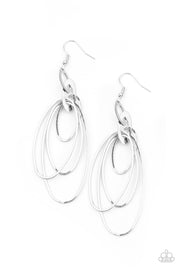 Paparazzi Accessories OVAL The Moon Silver Earrings