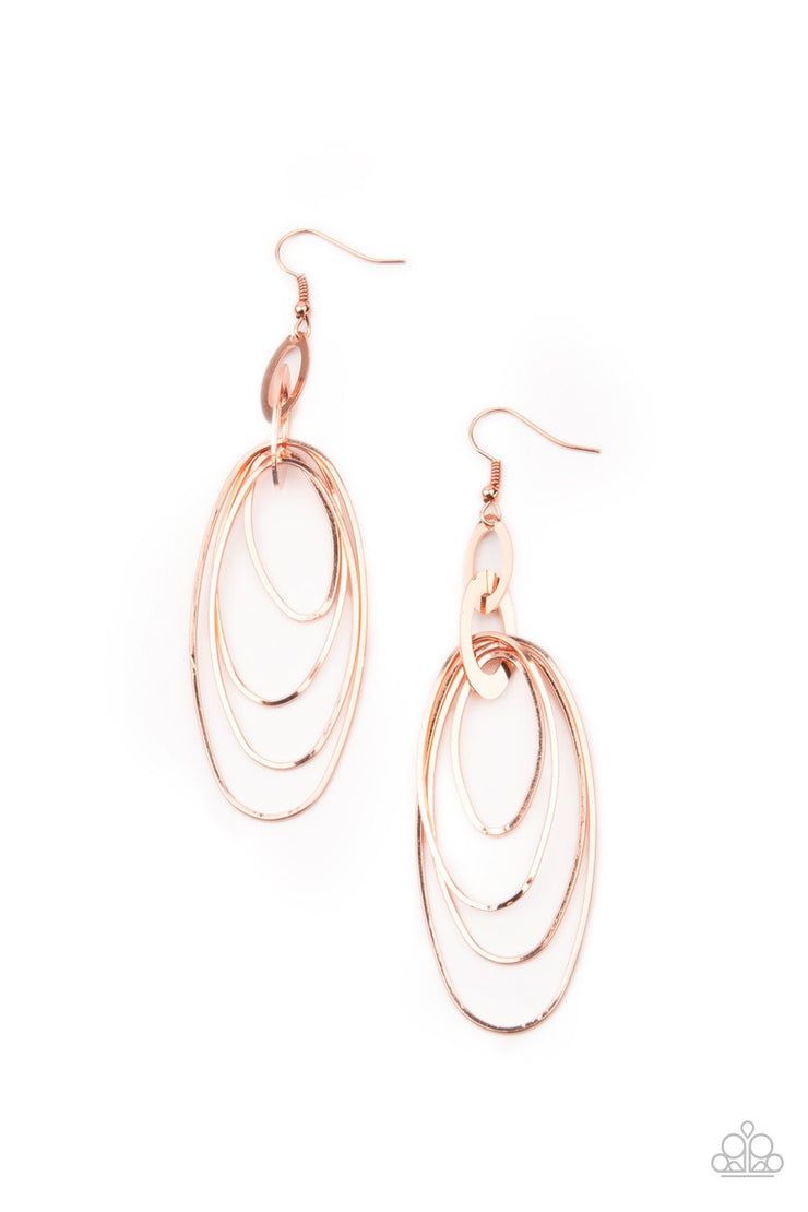 Paparazzi Accessories OVAL The Moon Copper Earrings