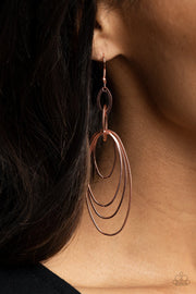 Paparazzi Accessories OVAL The Moon Copper Earrings