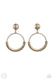 Paparazzi Accessories Rustic Horizons Brass Clip-On Earrings