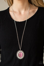 Paparazzi Accessories Oh My Medallion - Pink Necklace Set