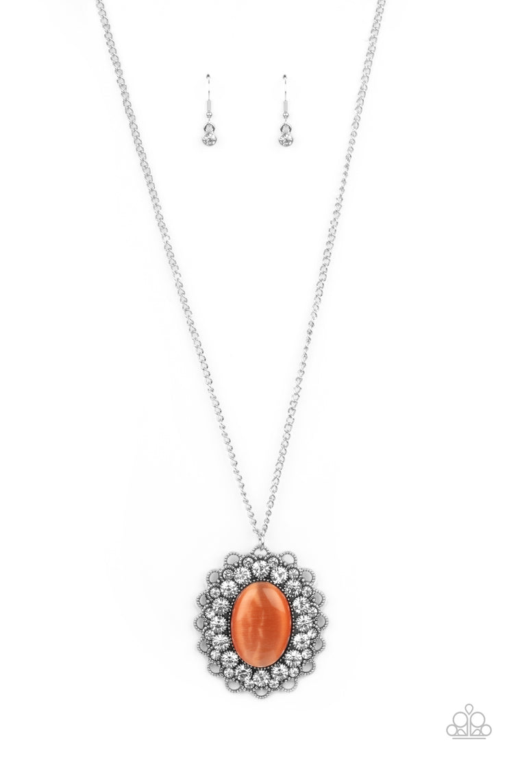 Paparazzi Accessories Oh My Medallion - Orange Necklace Set