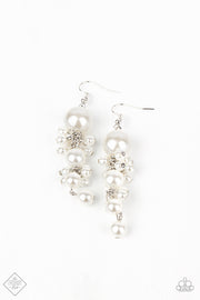 Paparazzi Accessories Ageless Applique White Earrings