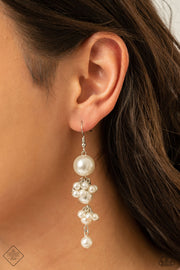 Paparazzi Accessories Ageless Applique White Earrings