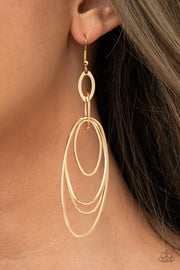 Paparazzi Accessories OVAL The Moon Gold Earrings