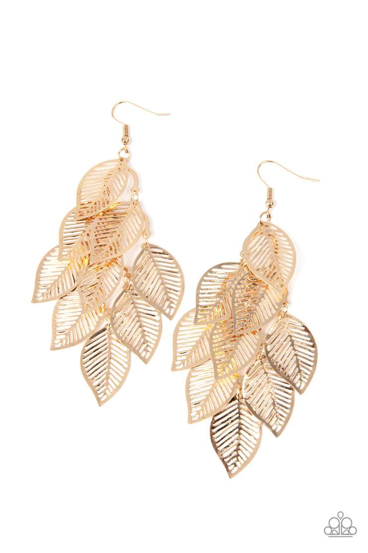 Paparazzi Accessories Limitlessly Leafy - Gold Earrings