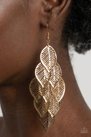 Paparazzi Accessories Limitlessly Leafy - Gold Earrings