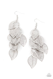 Paparazzi Accessories Limitlessly Leafy Silver Earrings